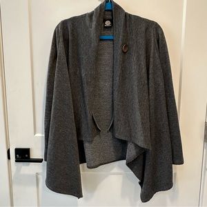 BOBEAU Women’s Gray Waterfall Cardigan Size S